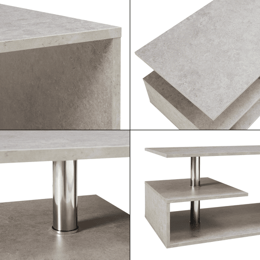 Mesa de centro Haarlem con gaveta 90x50x41 cm Aspeto de betão leve en.casa