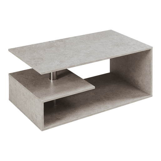 Mesa de centro Haarlem con gaveta 90x50x41 cm Aspeto de betão leve en.casa