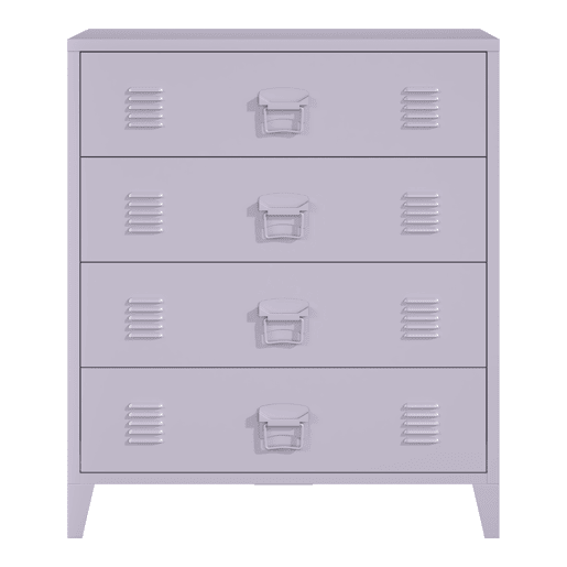 Armário metálico Hämeenlinna com 4 gavetas aço 80x40x92 cm Púrpura claro en.casa Armário metálico Hämeenlinna com 4 gavetas aço 80x40x92 cm Púrpura claro en.casa