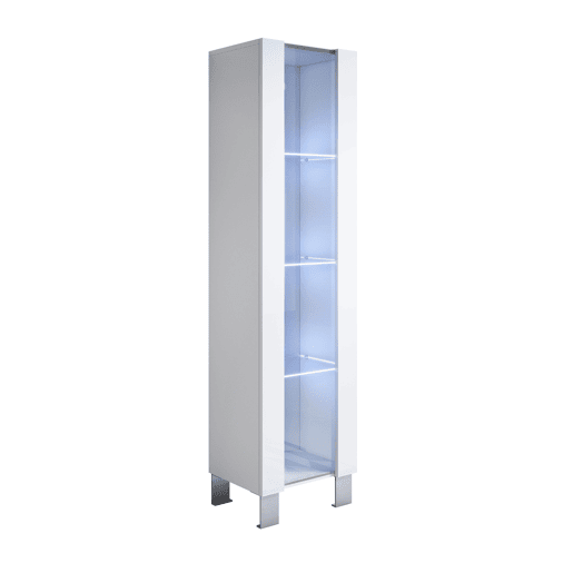 Vitrine Sala de estar e jantar Branco 40x29x177 1 porta LED Luke V5 Muebles Bonitos