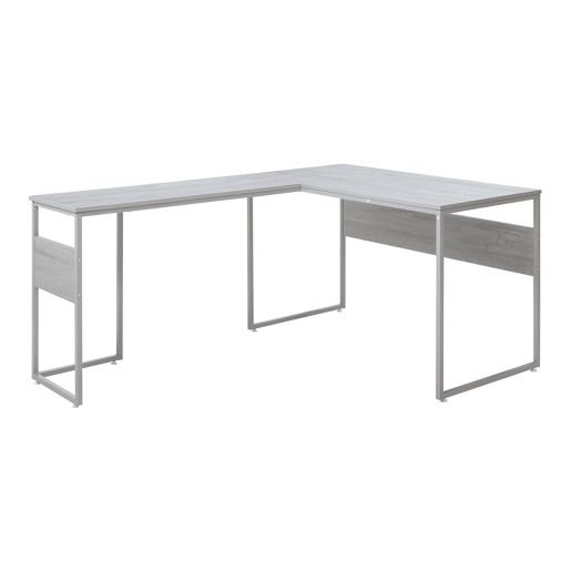 Secretária Karlstang em forma de L 166x120x75 cm cinzento claro en.casa