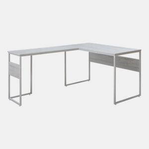 Secretária Karlstang em forma de L 166x120x75 cm cinzento claro en.casa