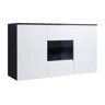 Aparador Sala de estar e jantar PretoBranco 120x40x70 3 portas LED Luke A2 Muebles Bonitos