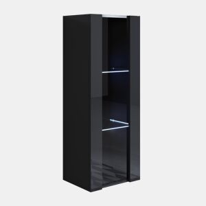 Vitrine Sala de estar e jantar Preto 40x29x126 1 porta LED Luke V2 Muebles Bonitos