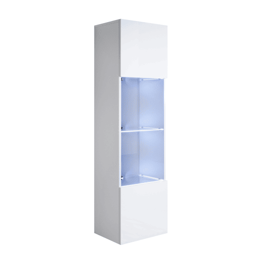 Vitrine Sala de estar e jantar Branco 40x29x165 1 porta LED Luke V6 Muebles Bonitos
