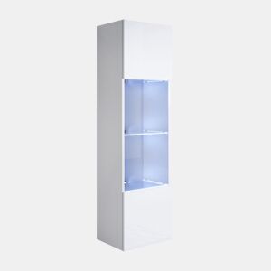 Vitrine Sala de estar e jantar Branco 40x29x165 1 porta LED Luke V6 Muebles Bonitos
