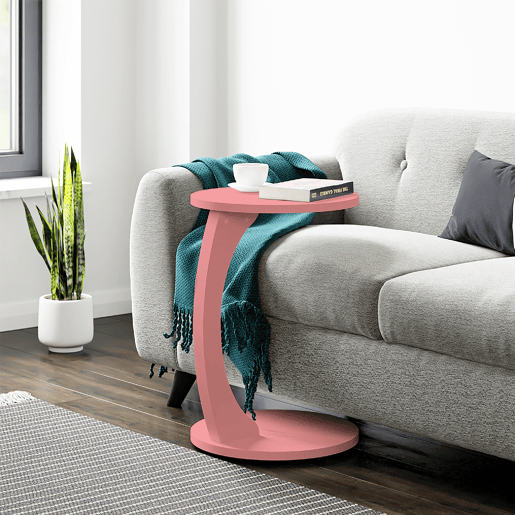 Mesa de apoio Holeby 56 x Ø 38 cm Cor de rosa en.casa