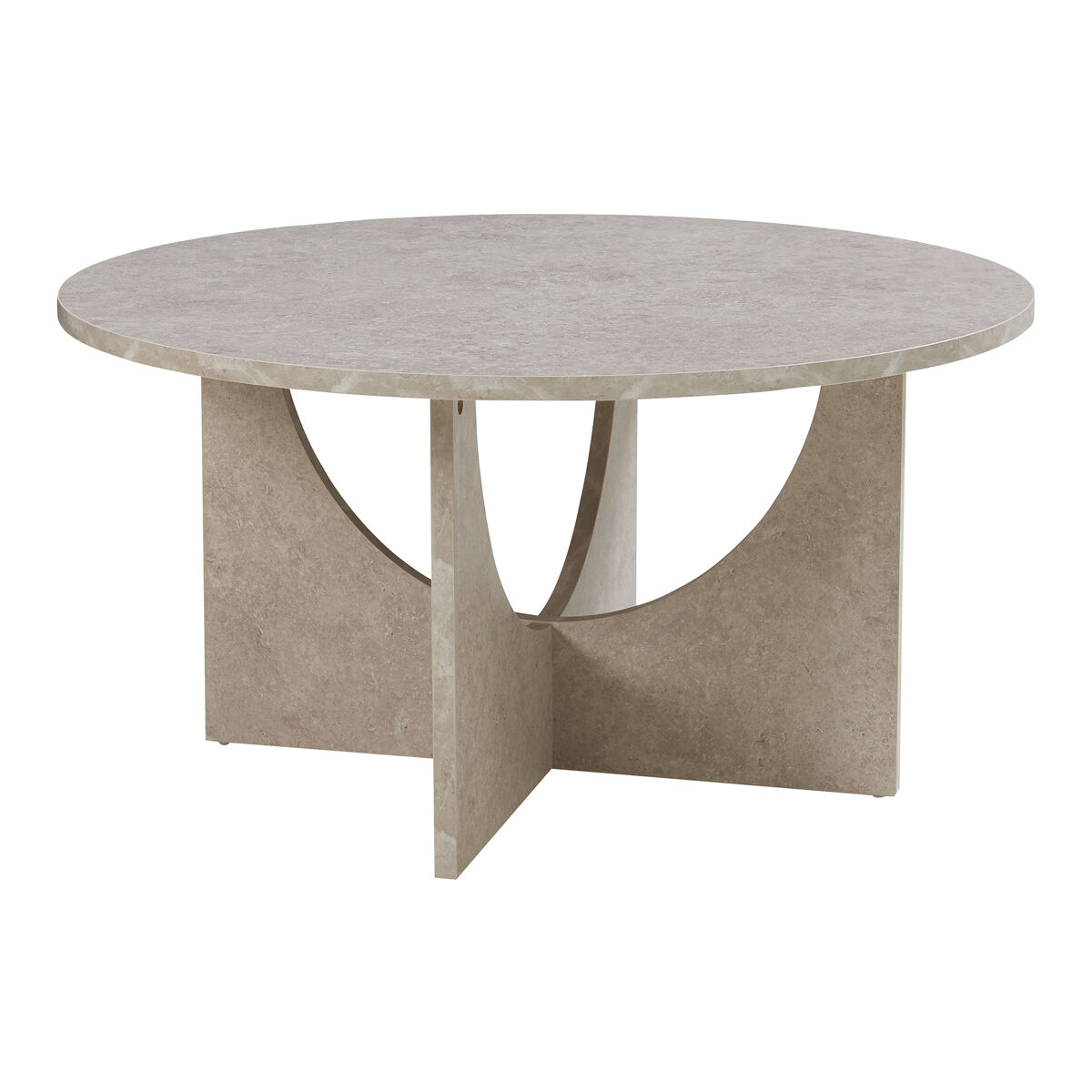 Mesa de centro rindal redonda ø80x42 cm - efecto hormigón claro [en.casa]