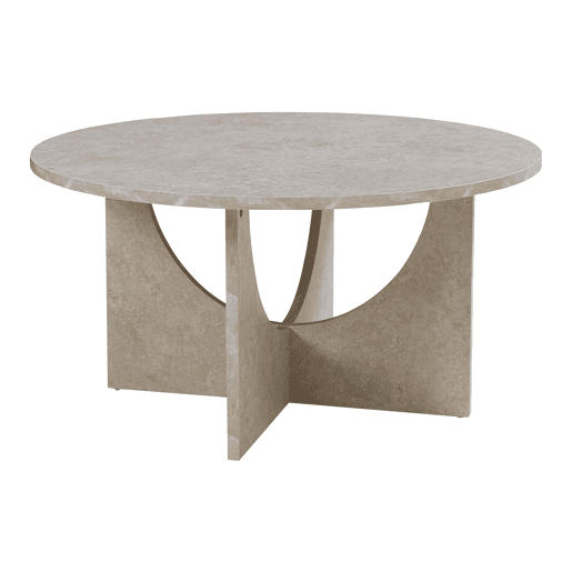 Mesa de centro Rindal redonda Ø80x42 cm Aparência de betão claro en.casa