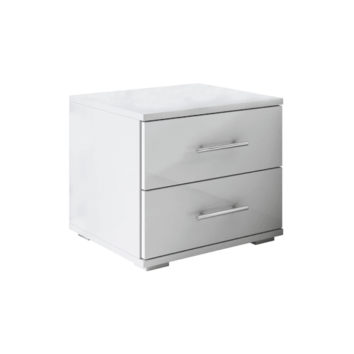 Mesa de cabeceira Quarto de dormir Branco 40x40x35 2 gavetas Beatriz Muebles Bonitos