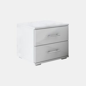 Mesa de cabeceira Quarto de dormir Branco 40x40x35 2 gavetas Beatriz Muebles Bonitos