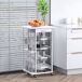 Carrito de Cocina MDF, pino, metal HOMCOM, hogar - cocina Carrito de Cocina MDF, pino, metal HOMCOM, hogar - cocina Blanco