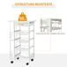 Carrito de Cocina MDF, pino, metal HOMCOM, hogar - cocina Carrito de Cocina MDF, pino, metal HOMCOM, hogar - cocina Blanco