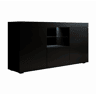 Aparador Sala de estar e jantar Preto 150x40x80 3 portas LED Natolia Muebles Bonitos