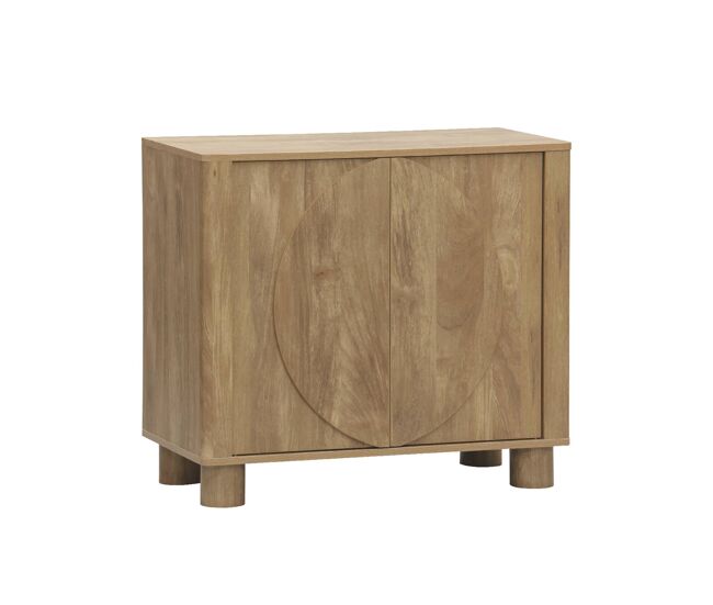 Aparador efecto madera de mango con 2 puertas, 80cm efecto madera miel - 80x40x72 cm