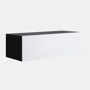 Móvel TV Sala de estar e jantar PretoBranco 100x40x30 1 porta Luke H1 Muebles Bonitos