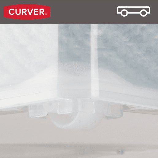 Curver Pack de 6 caixas de arrumação com tampa e rodas C-Box 27L transparente