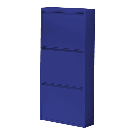 Sapateira Sokndal com 3 portas 104x50x15 cm metal - Azul escuro en.casa
