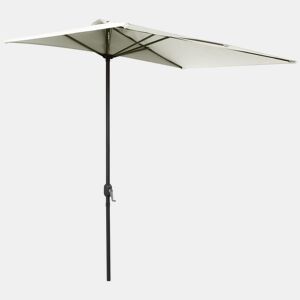 Outsunny Guarda-sol Retangular 230x130x245 cm para Parede com Manivela, Proteção UV 30+ e Tecido Poliéster Impermeável 180 gm² para Varanda, Terraço e Jardim - Bege