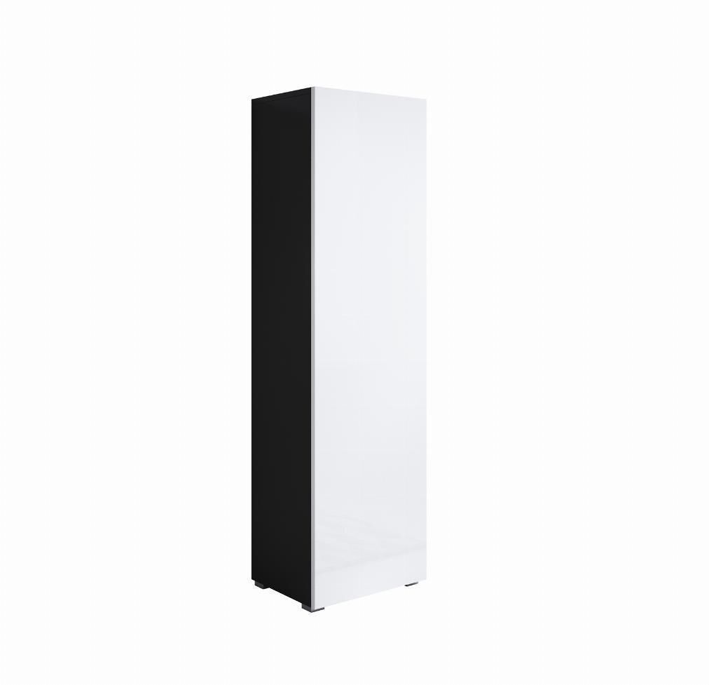 Vitrina salón comedor negro/blanco 40x29x165 1 puerta luke v4 muebles bonitos