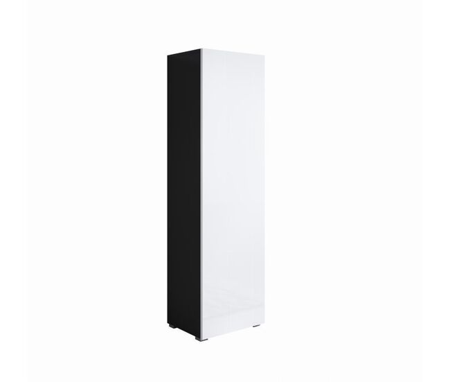 Vitrina salón comedor negro/blanco 40x29x165 1 puerta luke v4 muebles bonitos