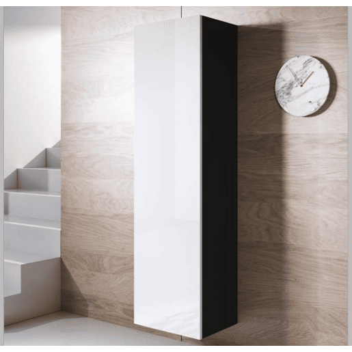 Vitrine Sala de estar e jantar PretoBranco 40x29x165 1 porta Luke V4 Muebles Bonitos