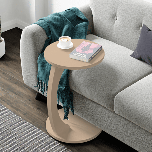 Mesa de apoio Holeby 56 x Ø 38 cm Cappuccino en.casa