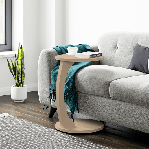 Mesa de apoio Holeby 56 x Ø 38 cm Cappuccino en.casa