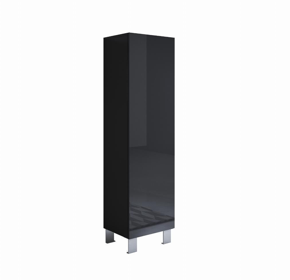 Vitrina salón comedor negro 40x29x177 1 puerta luke v4 muebles bonitos
