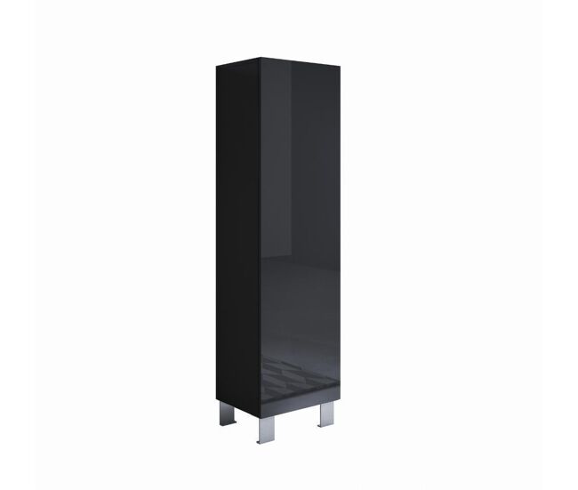 Vitrina salón comedor negro 40x29x177 1 puerta luke v4 muebles bonitos