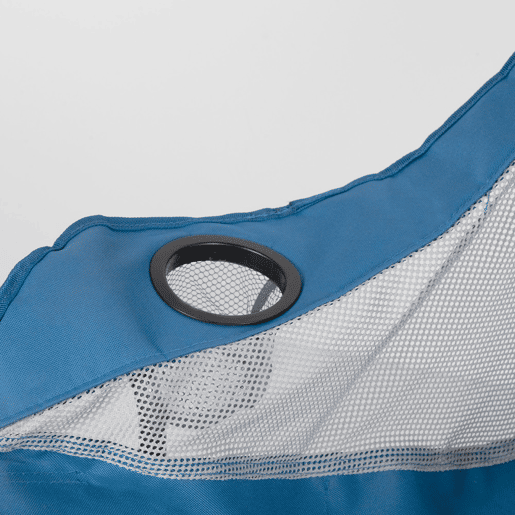 Pack de 2 cadeiras de campismo dobráveis azuis com bases para copos e bolso Aktive