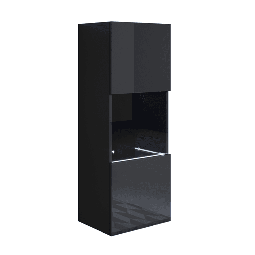 Vitrine Sala de estar e jantar Preto 40x29x126 1 porta LED Luke V3 Muebles Bonitos