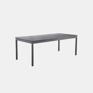 Mesa de jardim extensível de alumínio, 8 lugares, Charleston, Antracite, 300x100x75.5 cm