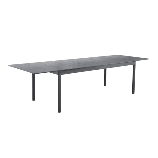 Mesa de jardim extensível de alumínio, 8 lugares, Charleston, Antracite, 300x100x75.5 cm