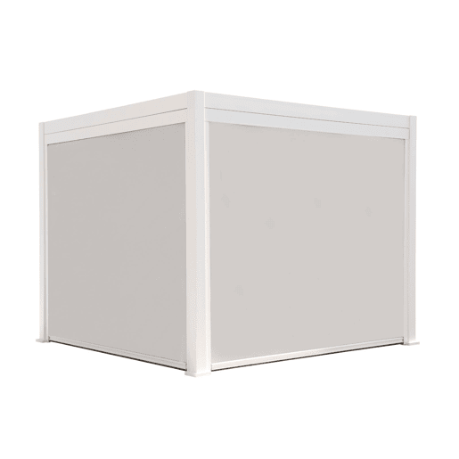 Pérgola bioclimática de alumínio Triomphe 3x3m V2 + 2 toldos 3m, Triomphe 3x3m + acessórios, Branco, 301x301x250 cm
