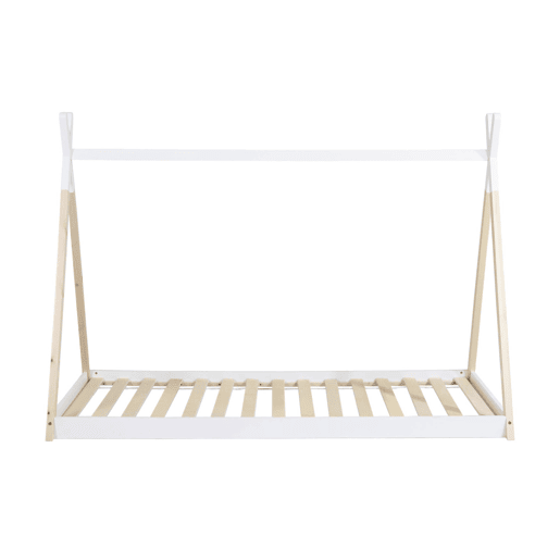 Cama tipi infantil, pinho natural com estrado incluído, Tobias, Branco, 196x100x136.5 cm