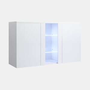 Aparador Sala de estar e jantar Branco 120x40x70 3 portas LED Luke A1 Muebles Bonitos