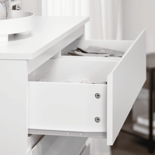 HOMCOM Cómoda Moderna com 6 Gavetas Cómoda de Madeira para Dormitório Entrada Sala de Estar Carga Máxima 50kg 80x39x115cm Branco