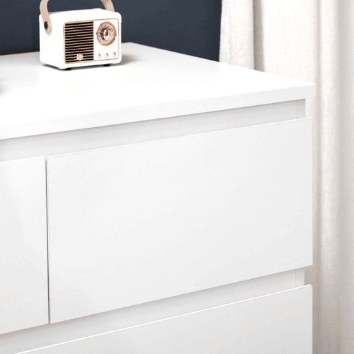 HOMCOM Cómoda Moderna com 6 Gavetas Cómoda de Madeira para Dormitório Entrada Sala de Estar Carga Máxima 50kg 80x39x115cm Branco