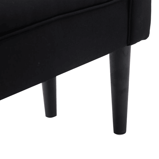 HOMCOM Banco de Pé de Cama Banco com Braços Curvados Estofado e Pés de Madeira para Dormitório Entrada Sala de Estar Carga Máxima 130kg 102x31x51cm Preto