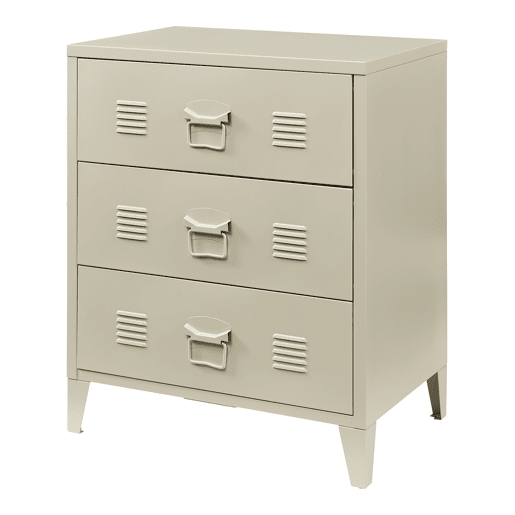 Armário metálico Hämeenlinna com 3 gavetas aço 60x40x72 cm Cor Camel en.casa