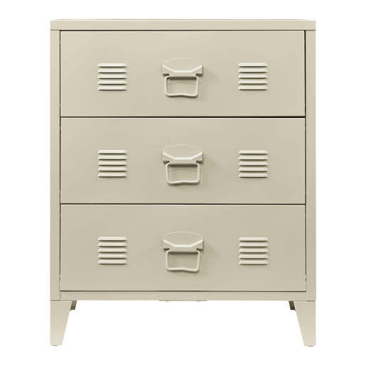 Armário metálico Hämeenlinna com 3 gavetas aço 60x40x72 cm Cor Camel en.casa