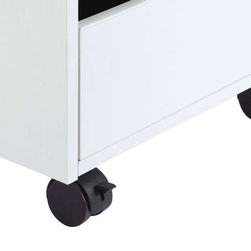 HOMCOM Bloco de Gavetas para Escritório Móvel de Escritório Bloco de Gavetas com 3 Gavetas e 4 Rodas 40x50x57,5 cm Branco