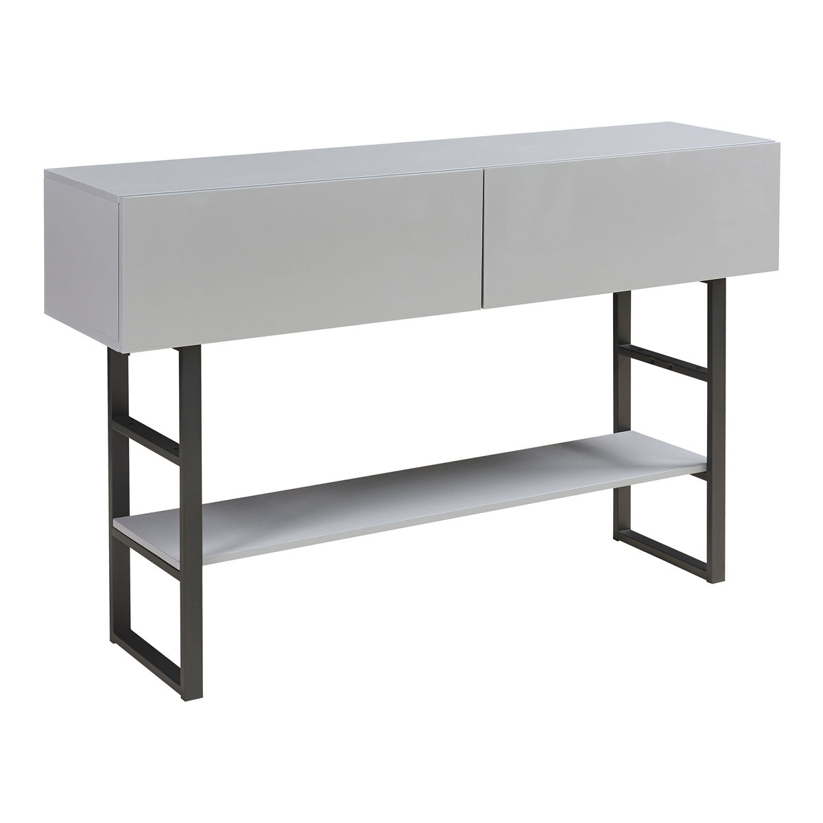 Mesa consola varberg con 2 cajones 75x120x30 cm - gris claro [en.casa]