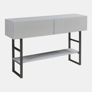 Mesa de consola Varberg com 2 gavetas 75x120x30 cm Cinzento claro en.casa