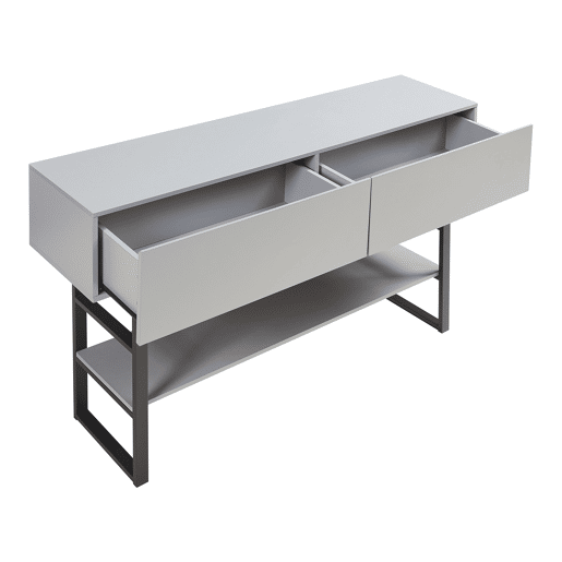 Mesa de consola Varberg com 2 gavetas 75x120x30 cm Cinzento claro en.casa