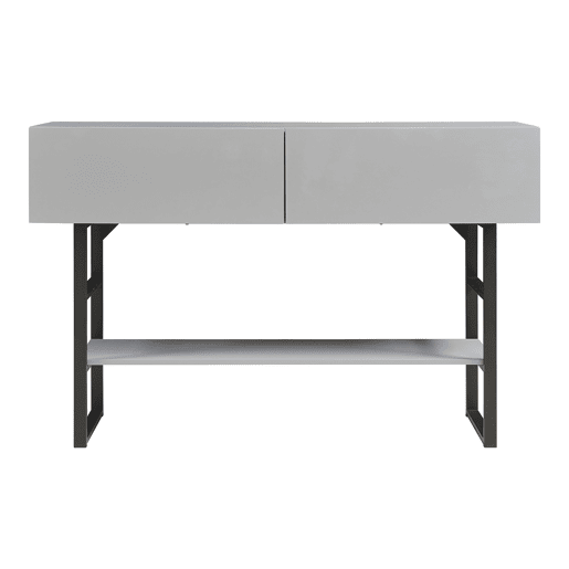 Mesa de consola Varberg com 2 gavetas 75x120x30 cm Cinzento claro en.casa