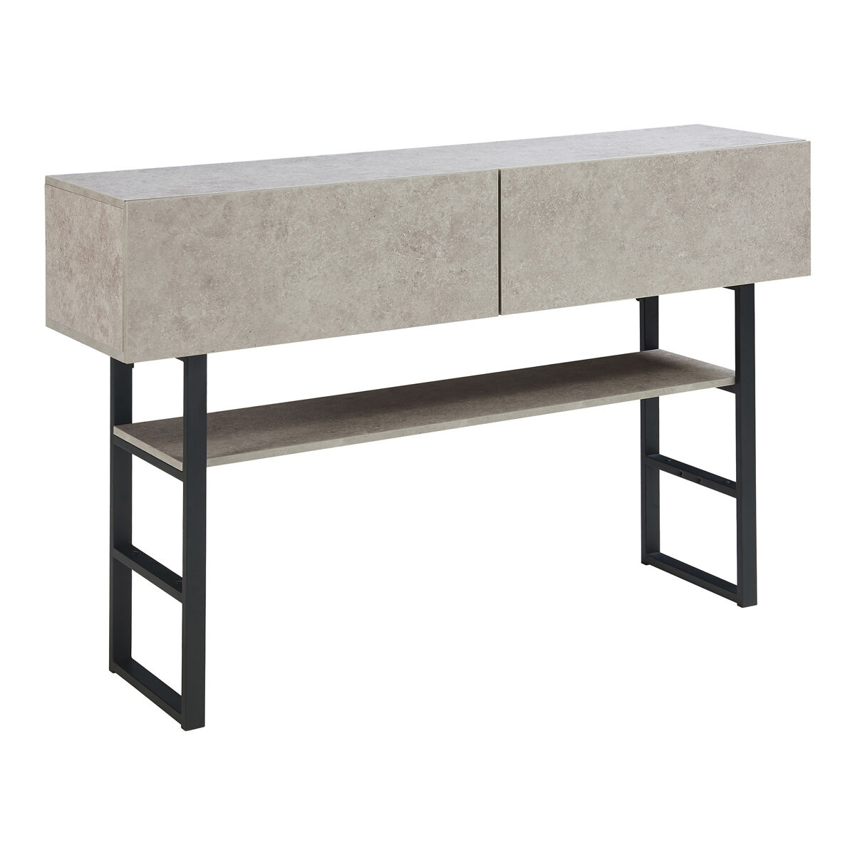 Mesa consola varberg con 2 cajones 75x120x30 cm - efecto hormigón claro [en.casa]