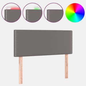 vidaXL Cabeceira cama c LED 100x5x7888cm couro artificial cinzento