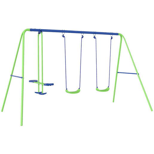 Outsunny Conjunto de Baloiços de Jardim de Metal com Altura Ajustável Baloiços para Crianças acima de 3 Anos com Baloiço Duplo Baloiço para Pátio Exterior 280x140x178 cm Verde Outsunny Conjunto de Baloiços de Jardim de Metal com Altura Ajustável Baloiços para Crianças acima de 3 Anos com Baloiço Duplo Baloiço para Pátio Exterior 280x140x178 cm Verde